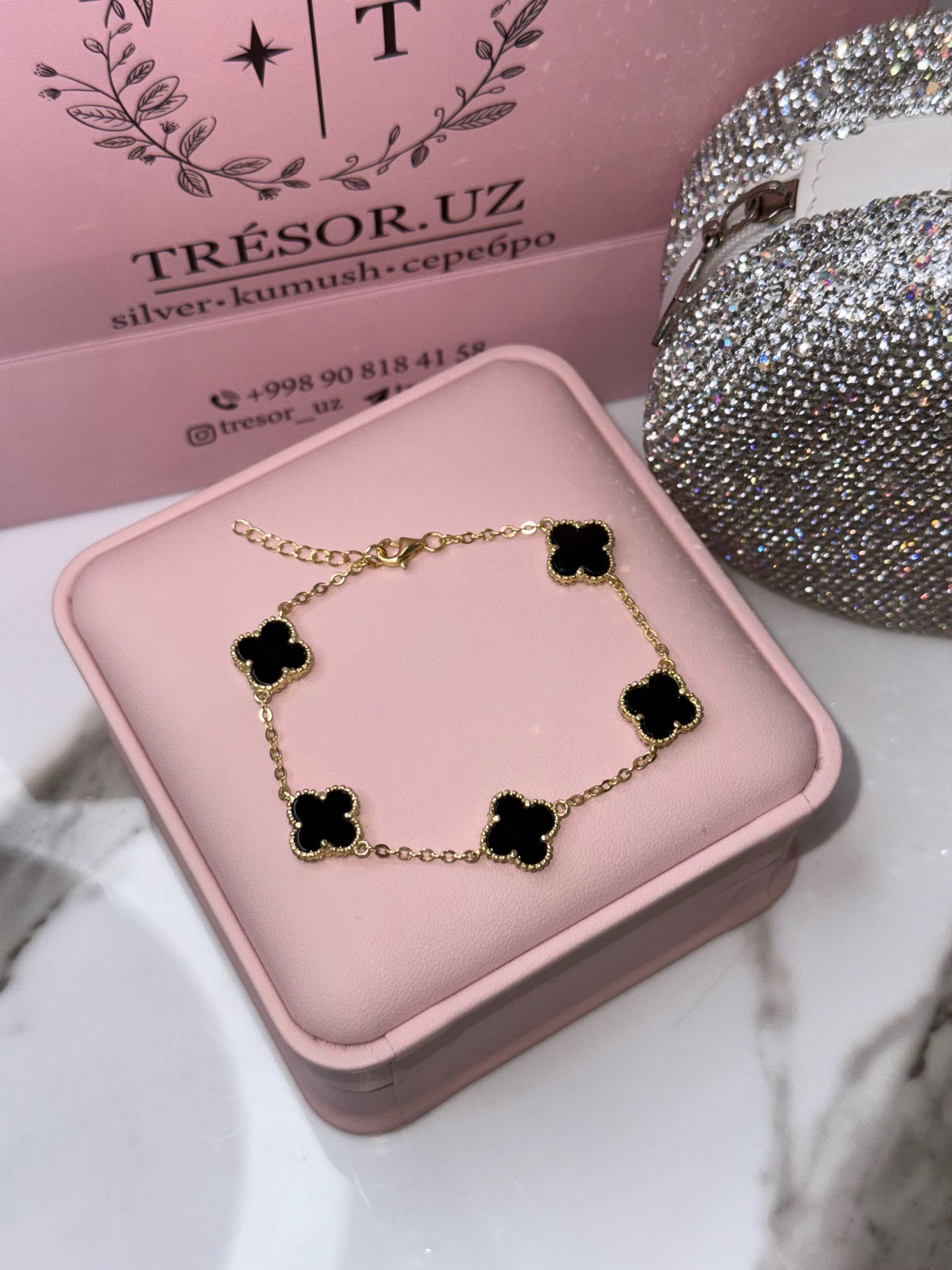 браслет ванклиф черный 5та