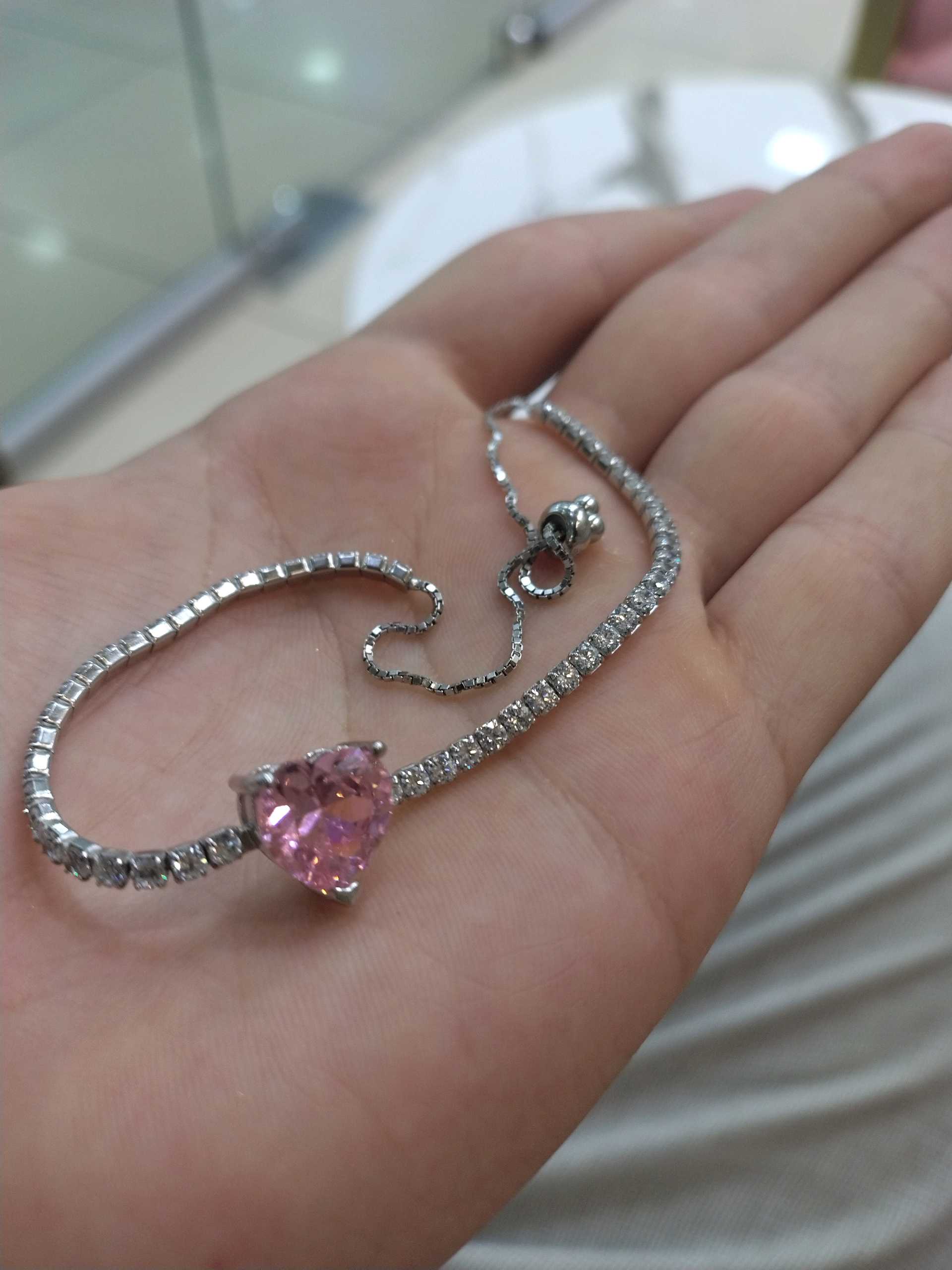 Браслет застежка  розовый