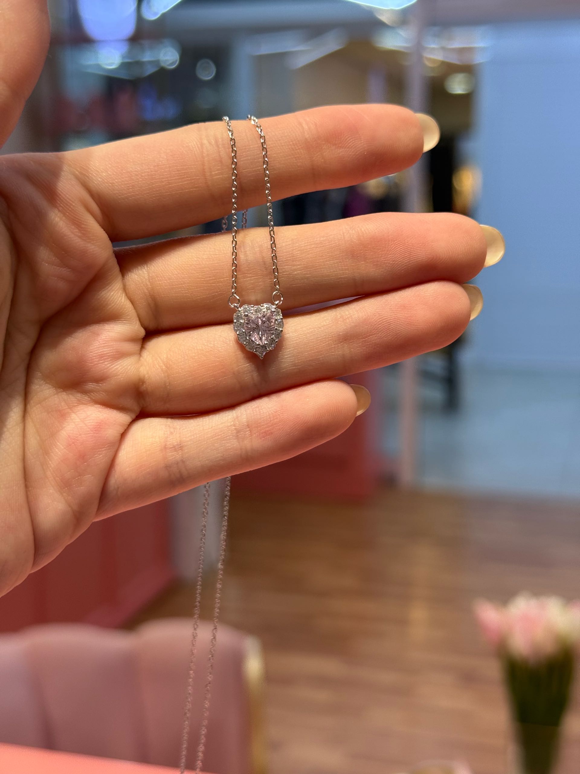 ц280 подвеска розовая сердечка