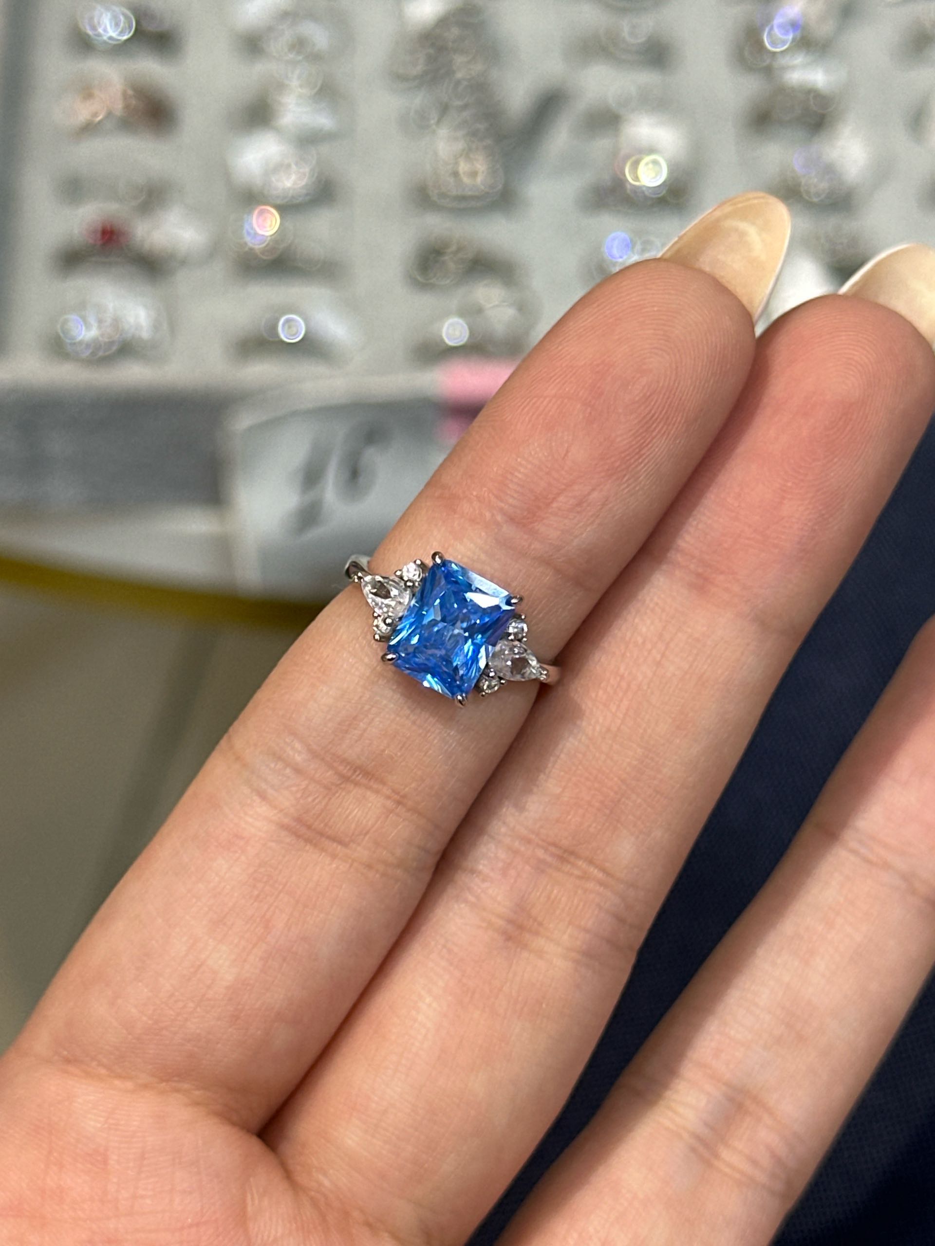 кольцо синий16