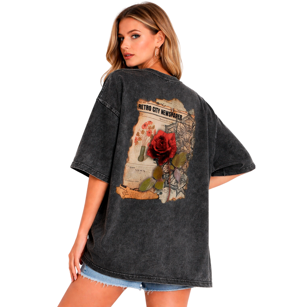 Футболка с принтом роза 