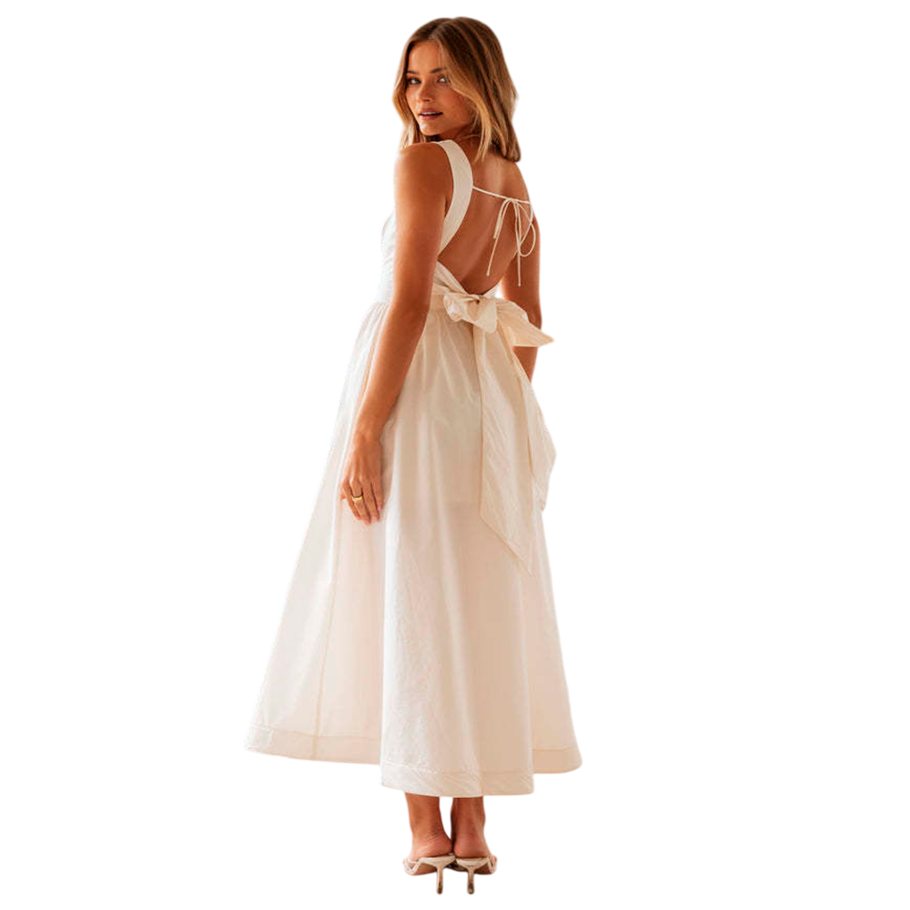 Платье длинное с завязками на спине 