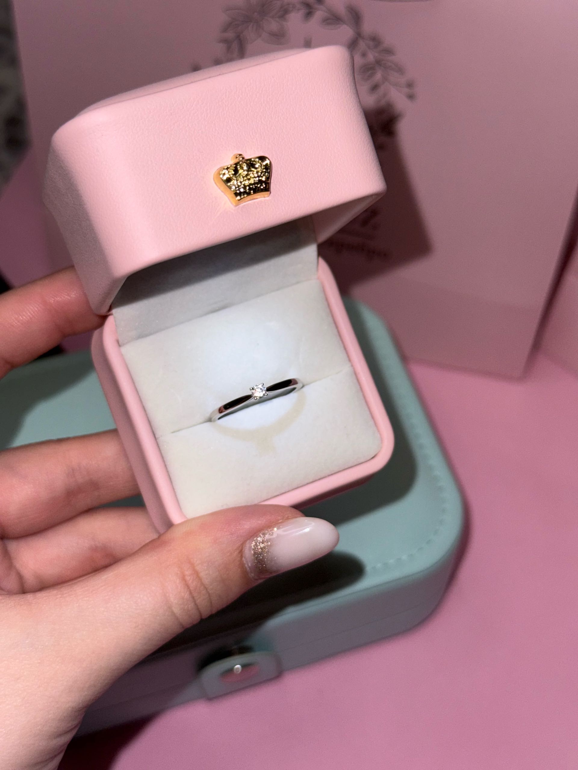 кольцо минимализм мелкий камушек / 16,5