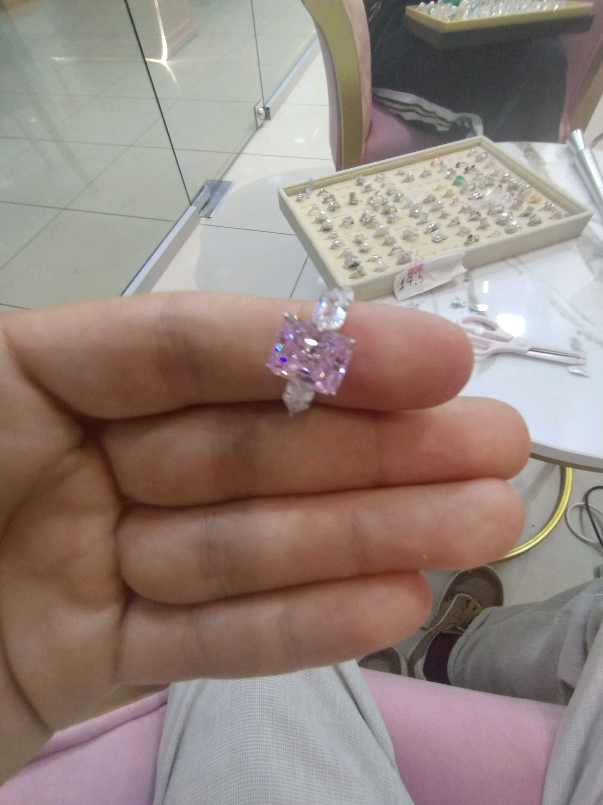 Кольцо розовый р17.5