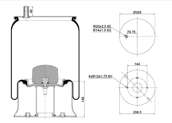 Пневмоподушка ALTON A1.00081.00