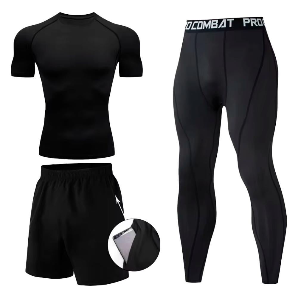 Костюм тройка шорты, тайтсы и футболка 