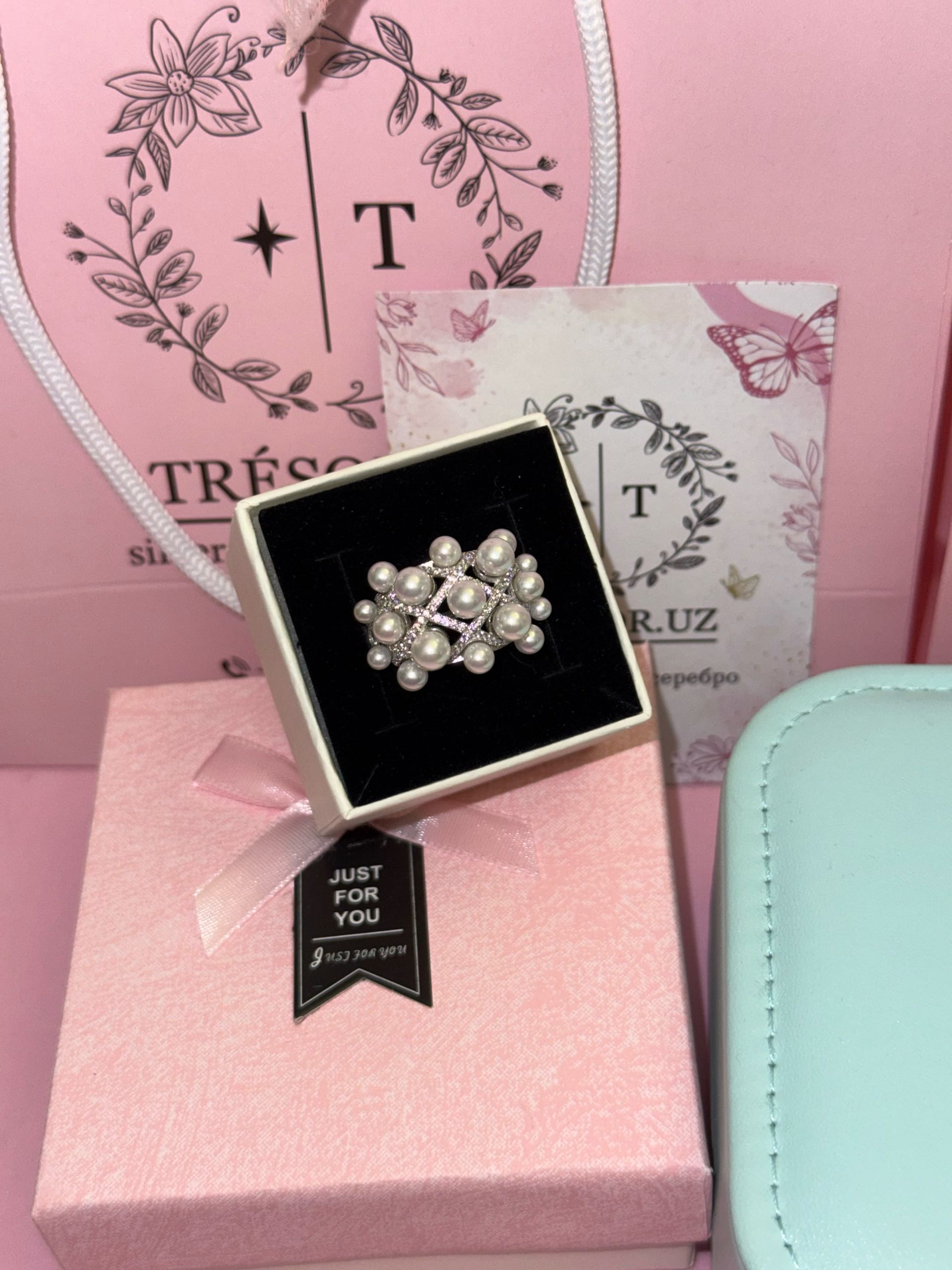 кольцо к509 жемчуг  массивное