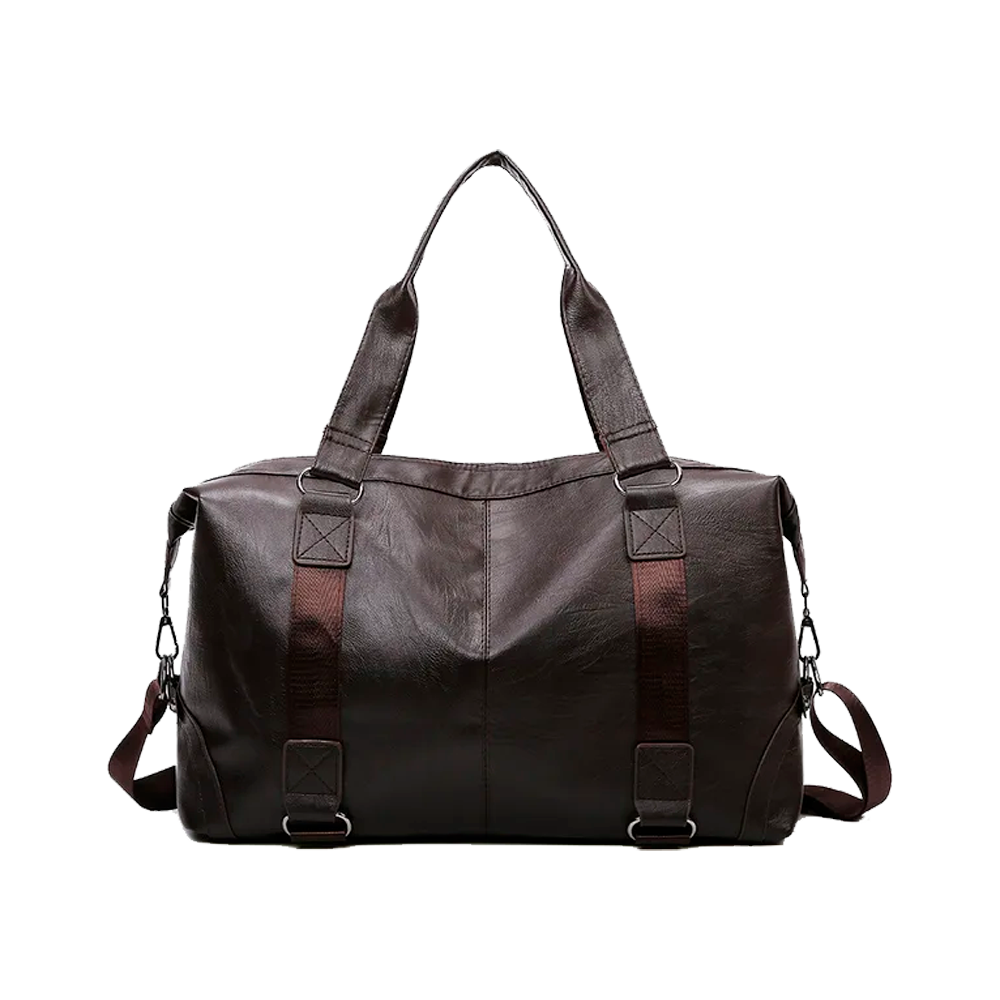 Сумка кожаная с металлическими вставками 