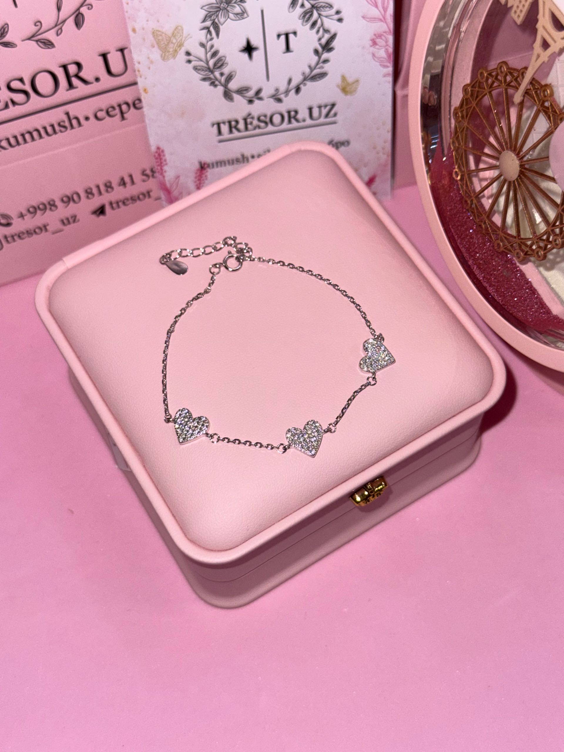 браслет б777 сердечки 3