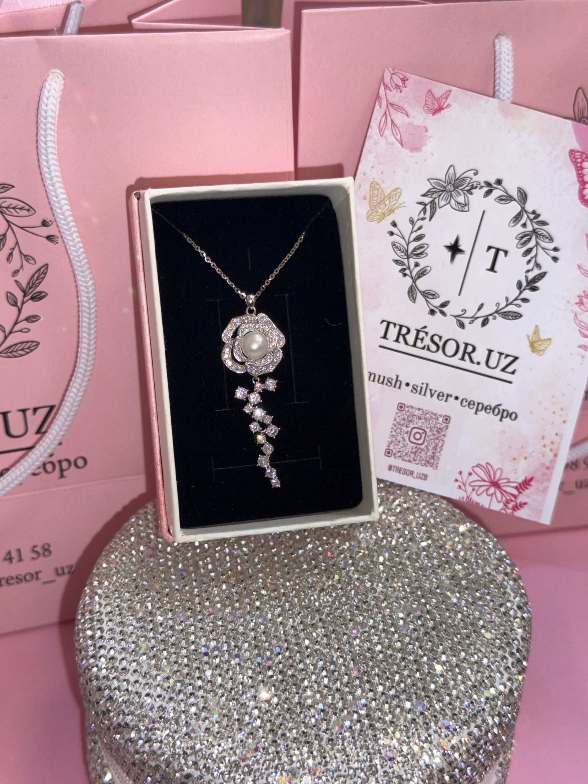 ц296 подвеска розочка натуральный жемчуг