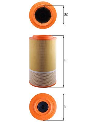 Воздушный фильтр MAN MAHLE FILTER LX1024