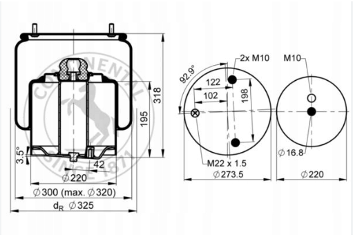 Пневмоподушка ALTON A1.00899.00