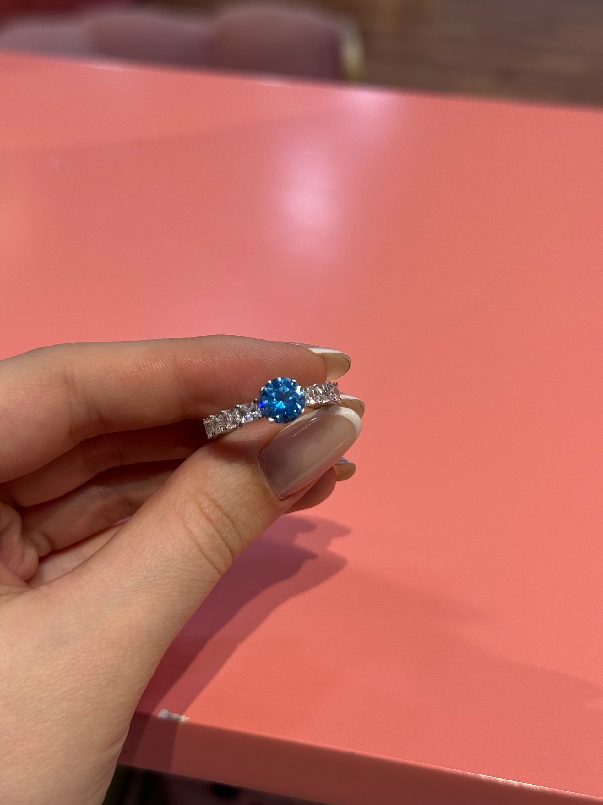 кольцо к509 голубой 17,5