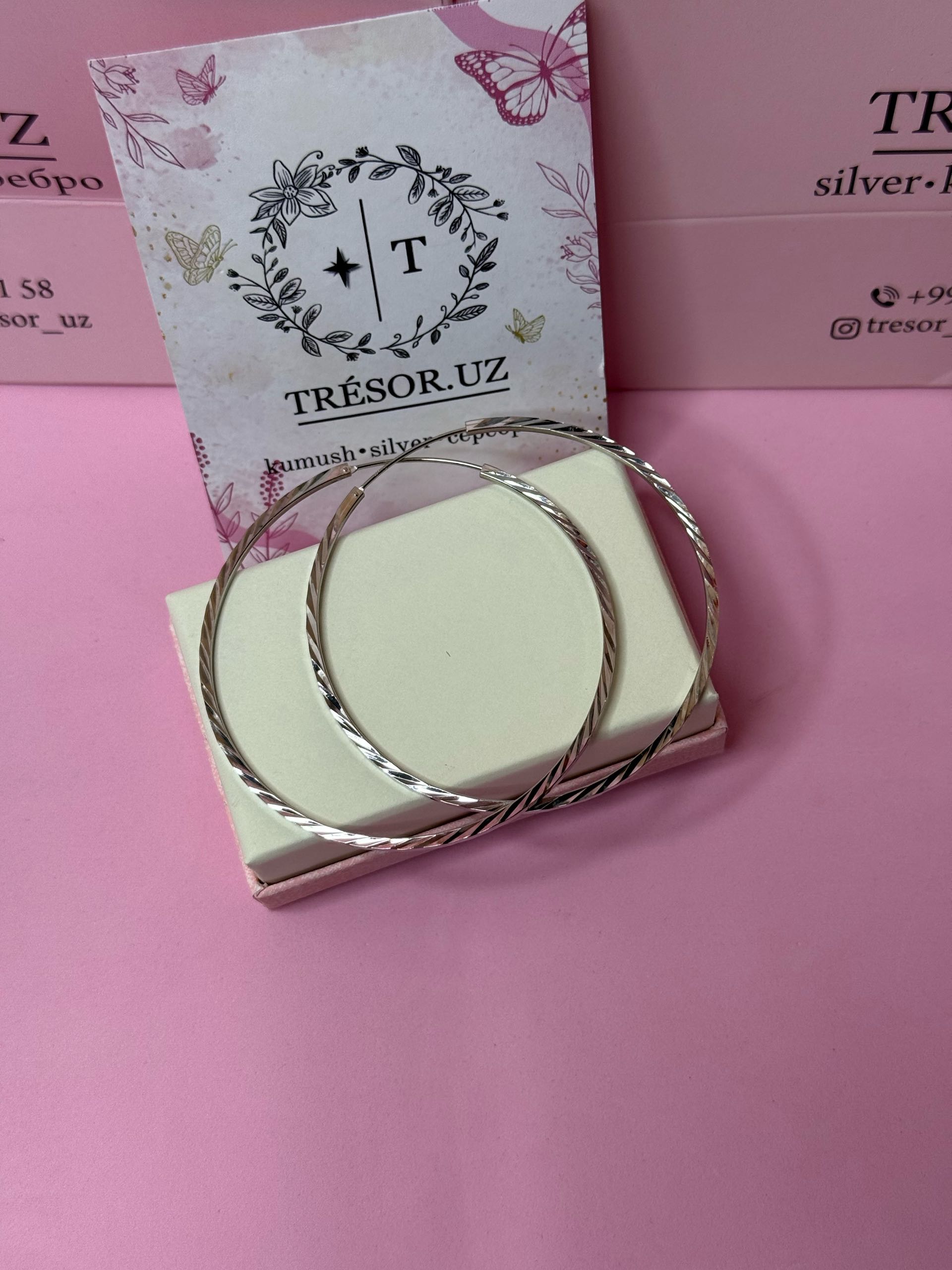 серьги кольца 6см