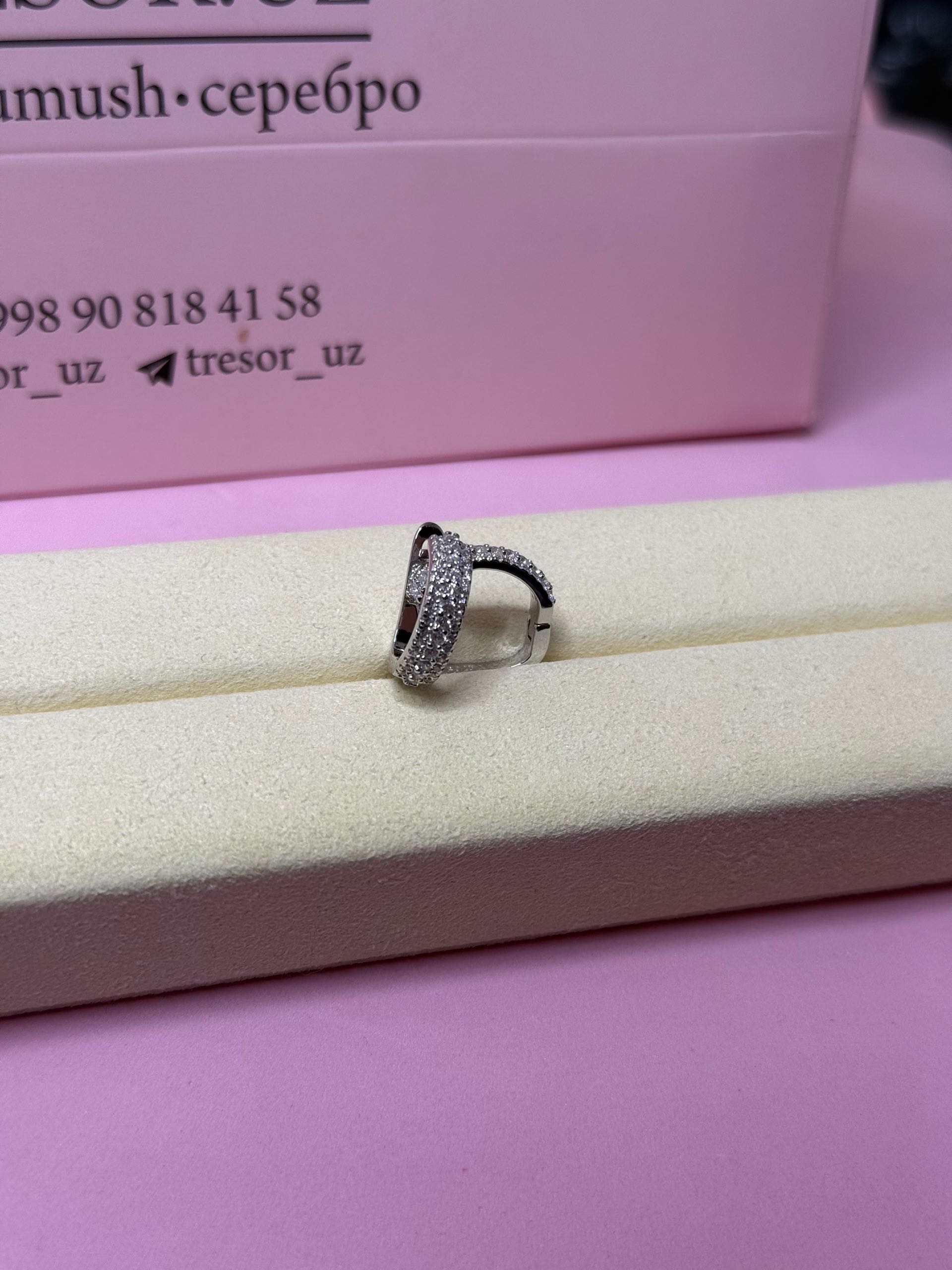 серьги классика с россыпью цирконов