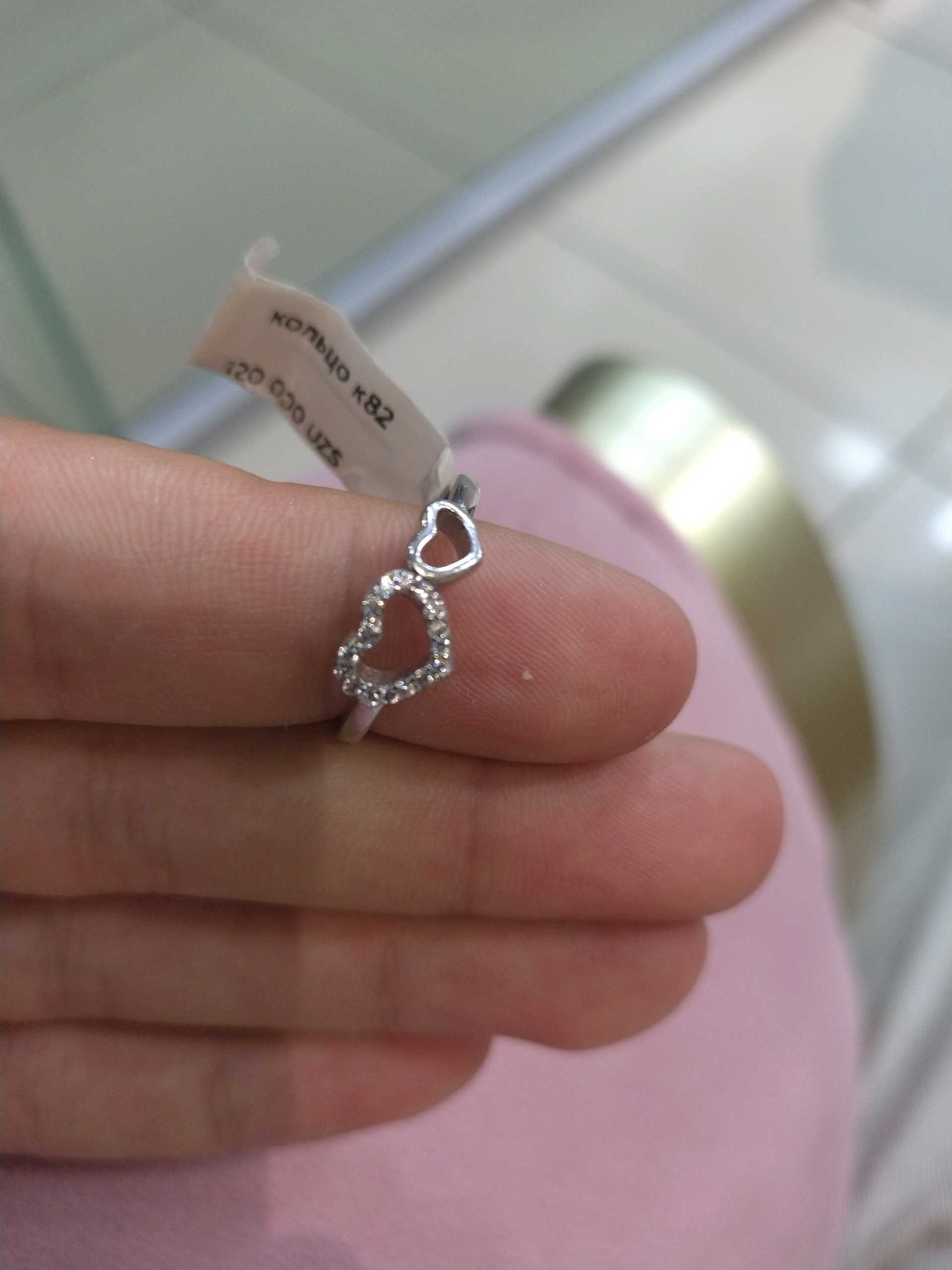 Кольцо сердечко р17.5