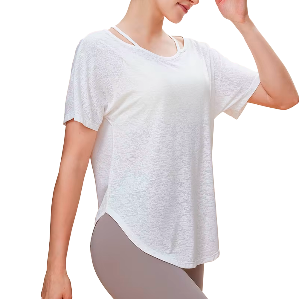 Футболка сетчатая с разрезами на плечах 