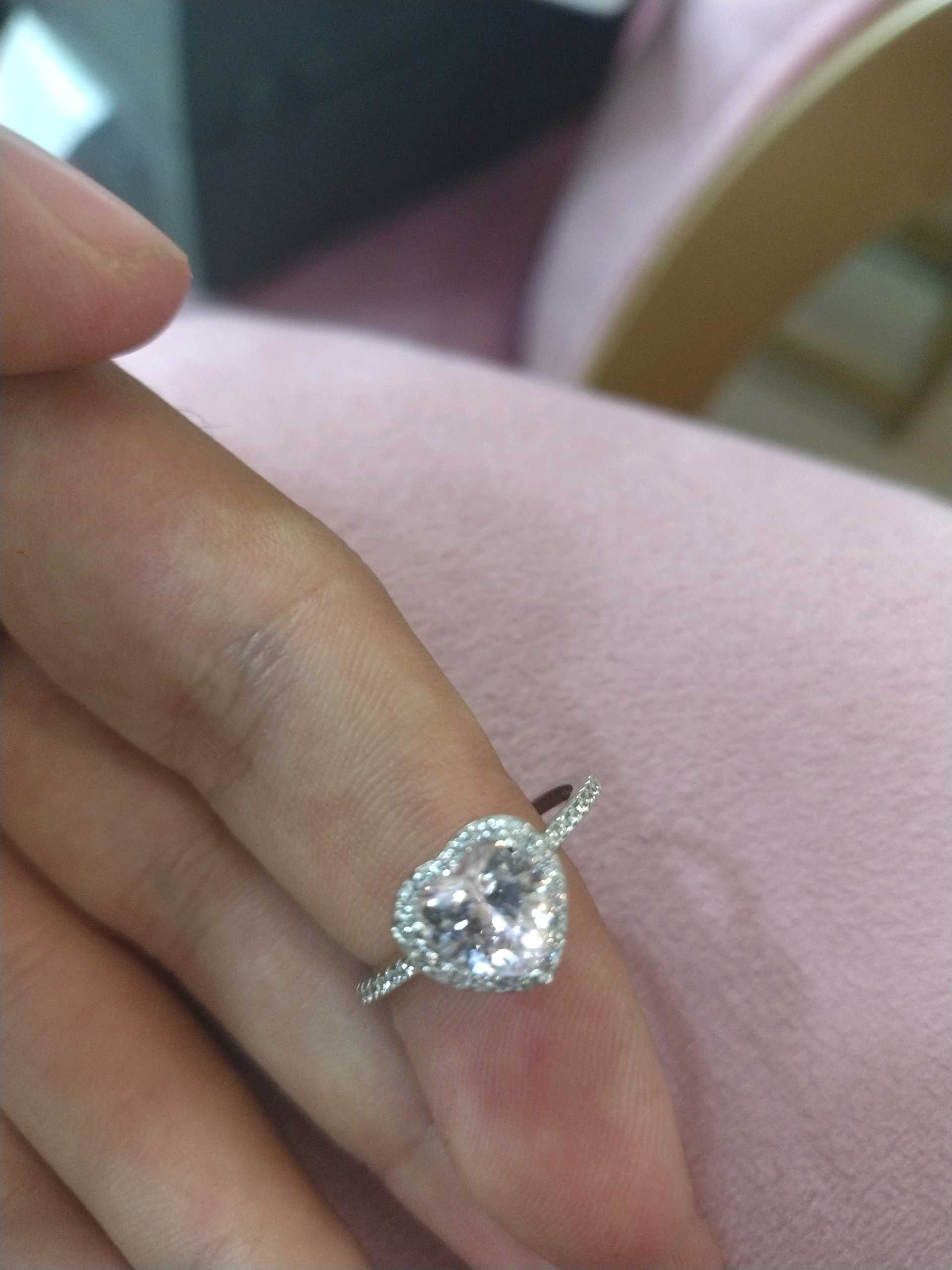 Кольцо сердечко розовый р18