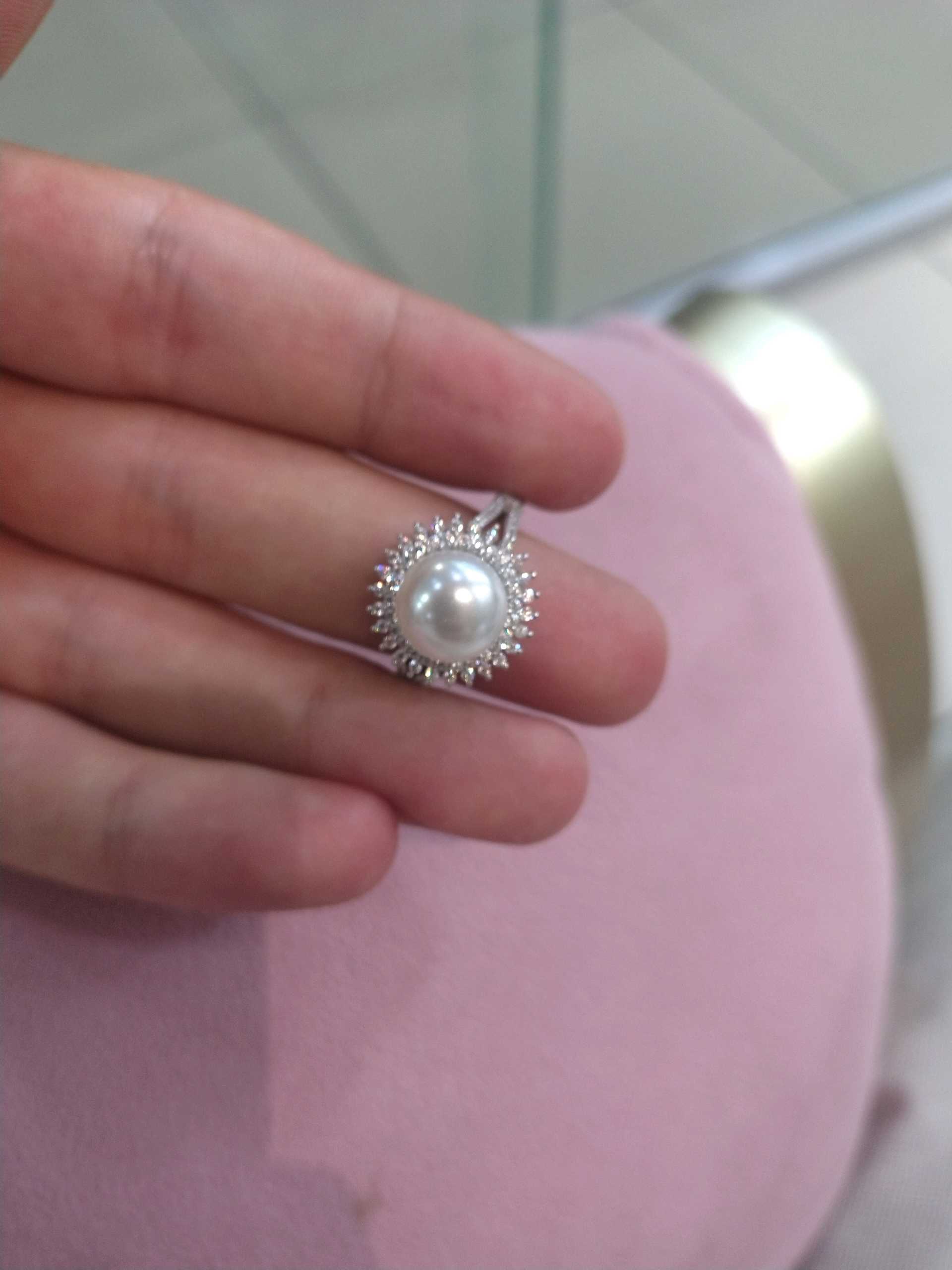 Кольцо жемчуг р18