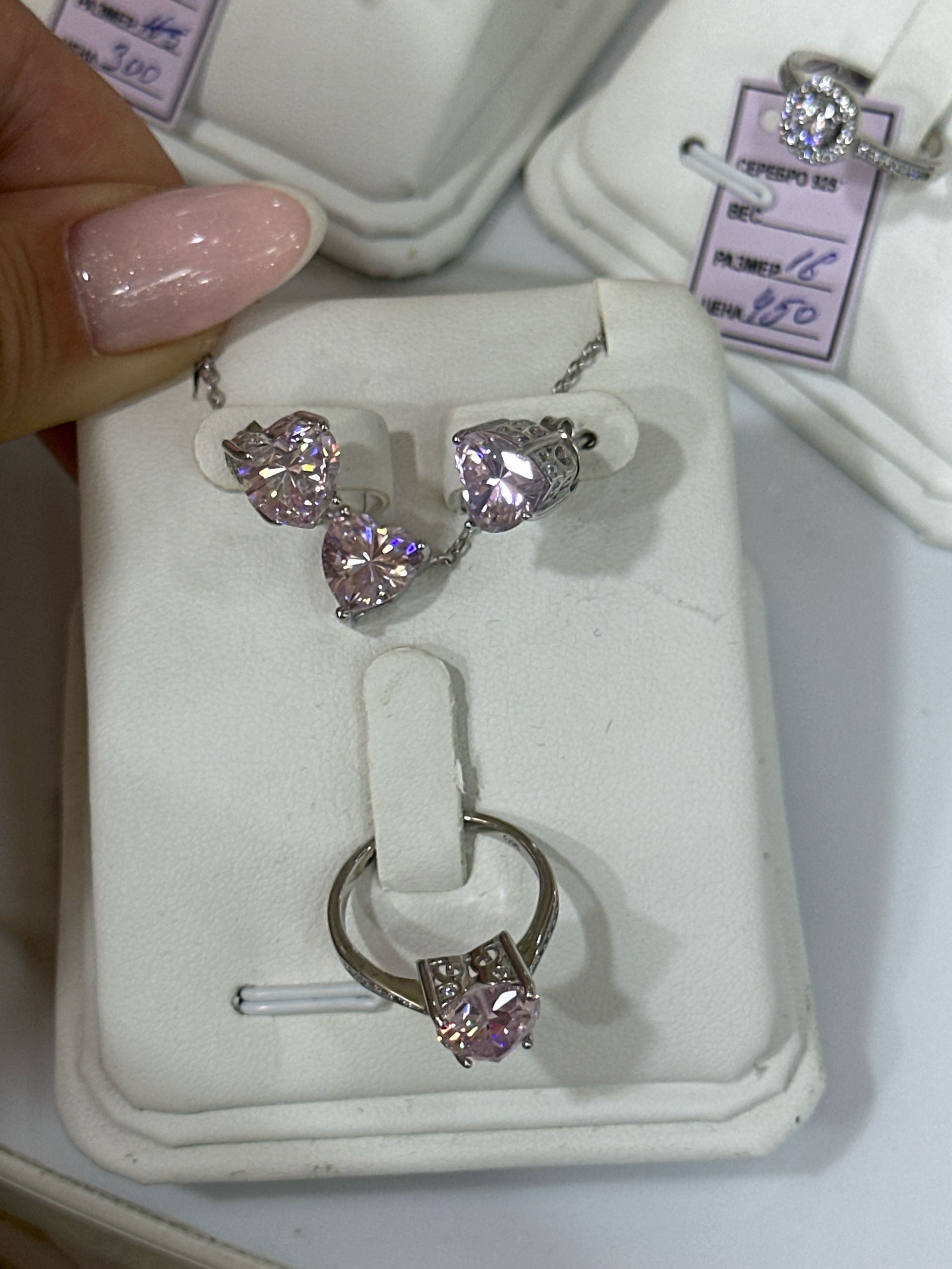 кольцо розовый р17.5