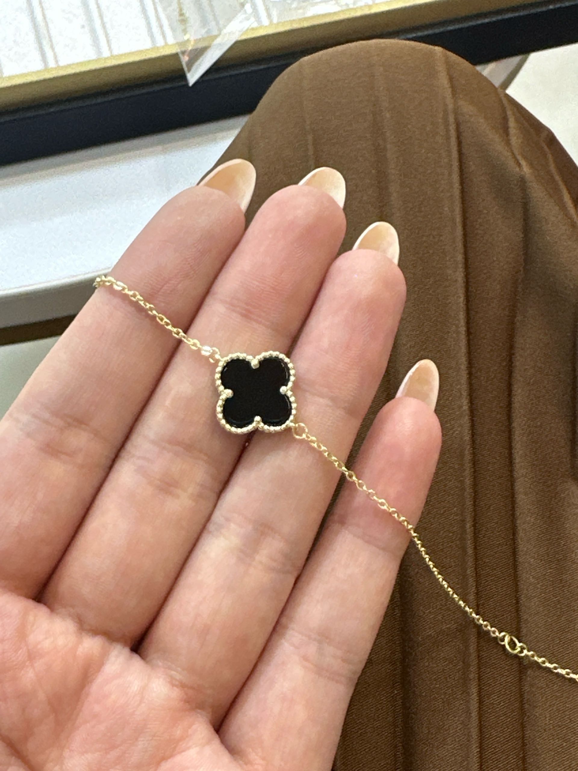 браслет Ван клиф1 чорный/з