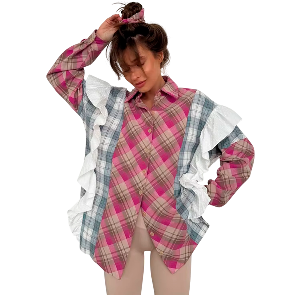 Рубашка с воланами фланелевая 