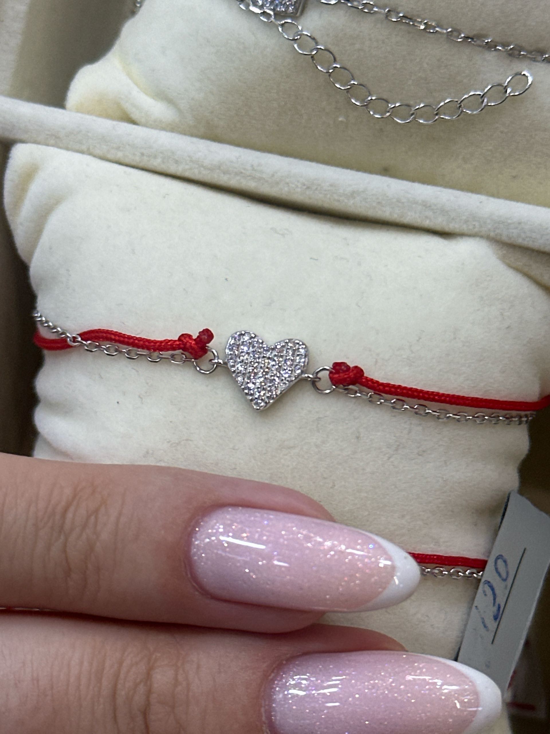 браслет нитка сердечко м