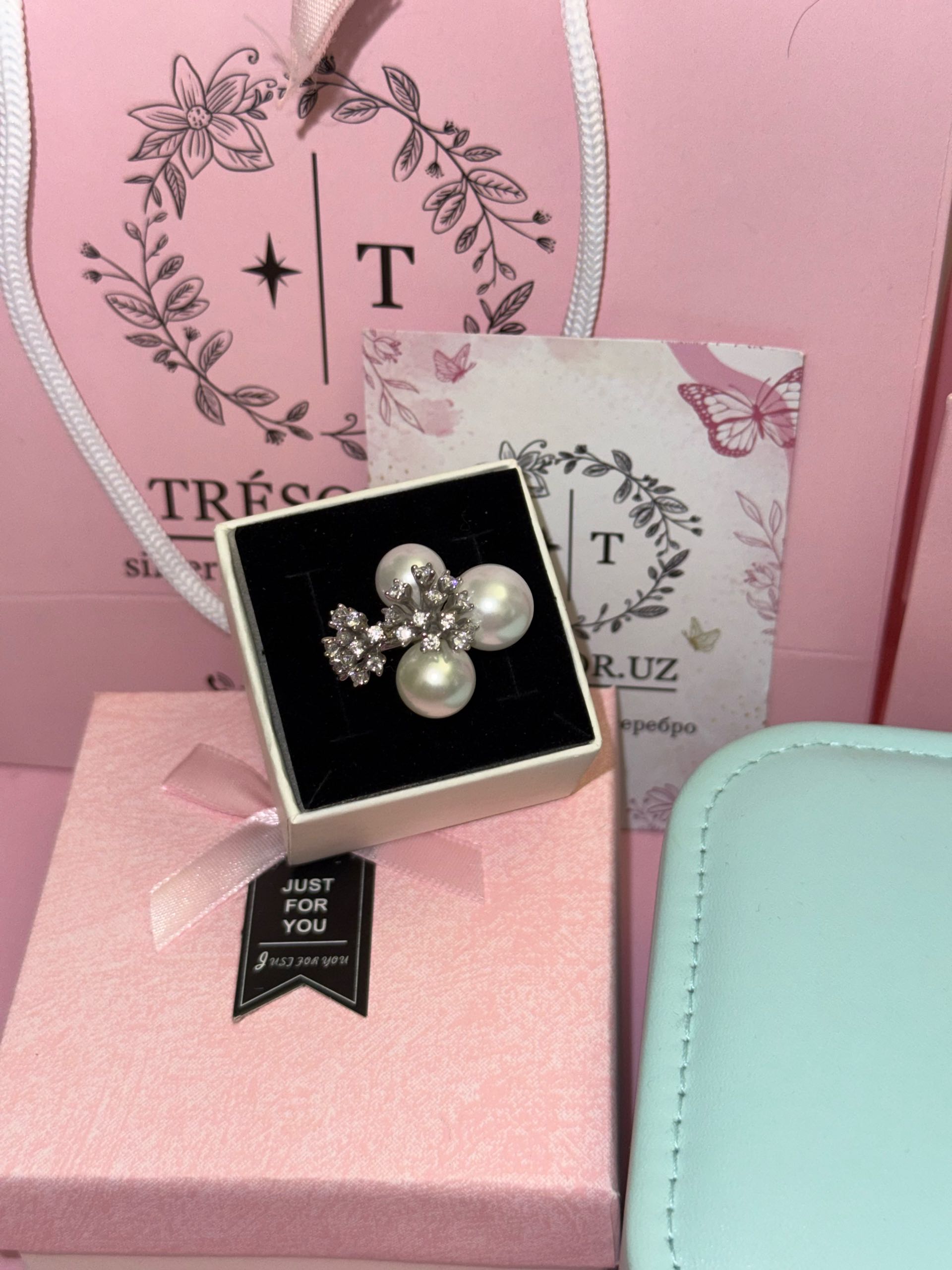 кольцо к510 жемчуг  массивное