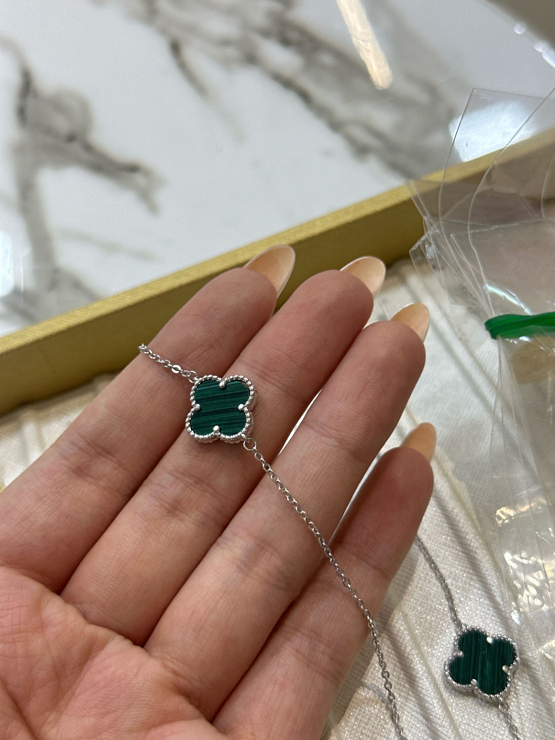 браслет Ван клиф1 зеленый/с