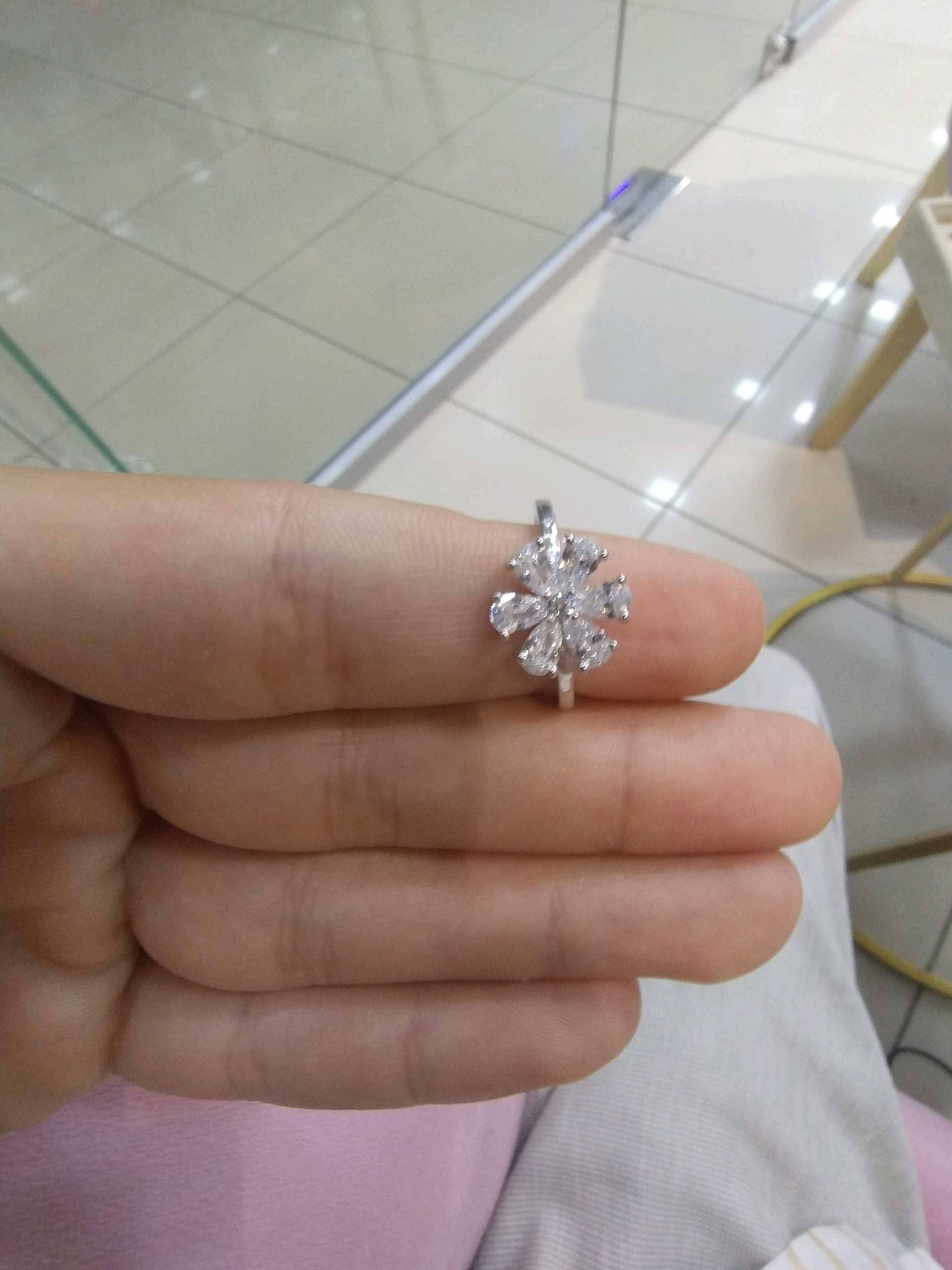 Кольцо под брилиант цветочек р17.5