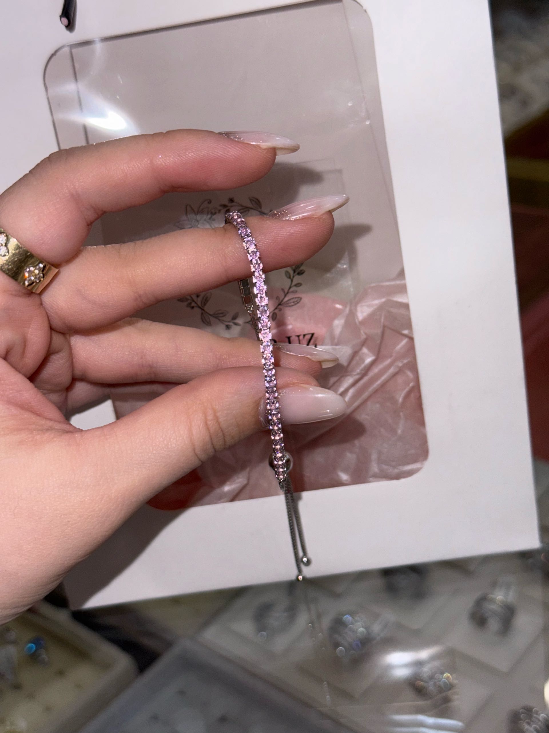 браслет дорожка розовый