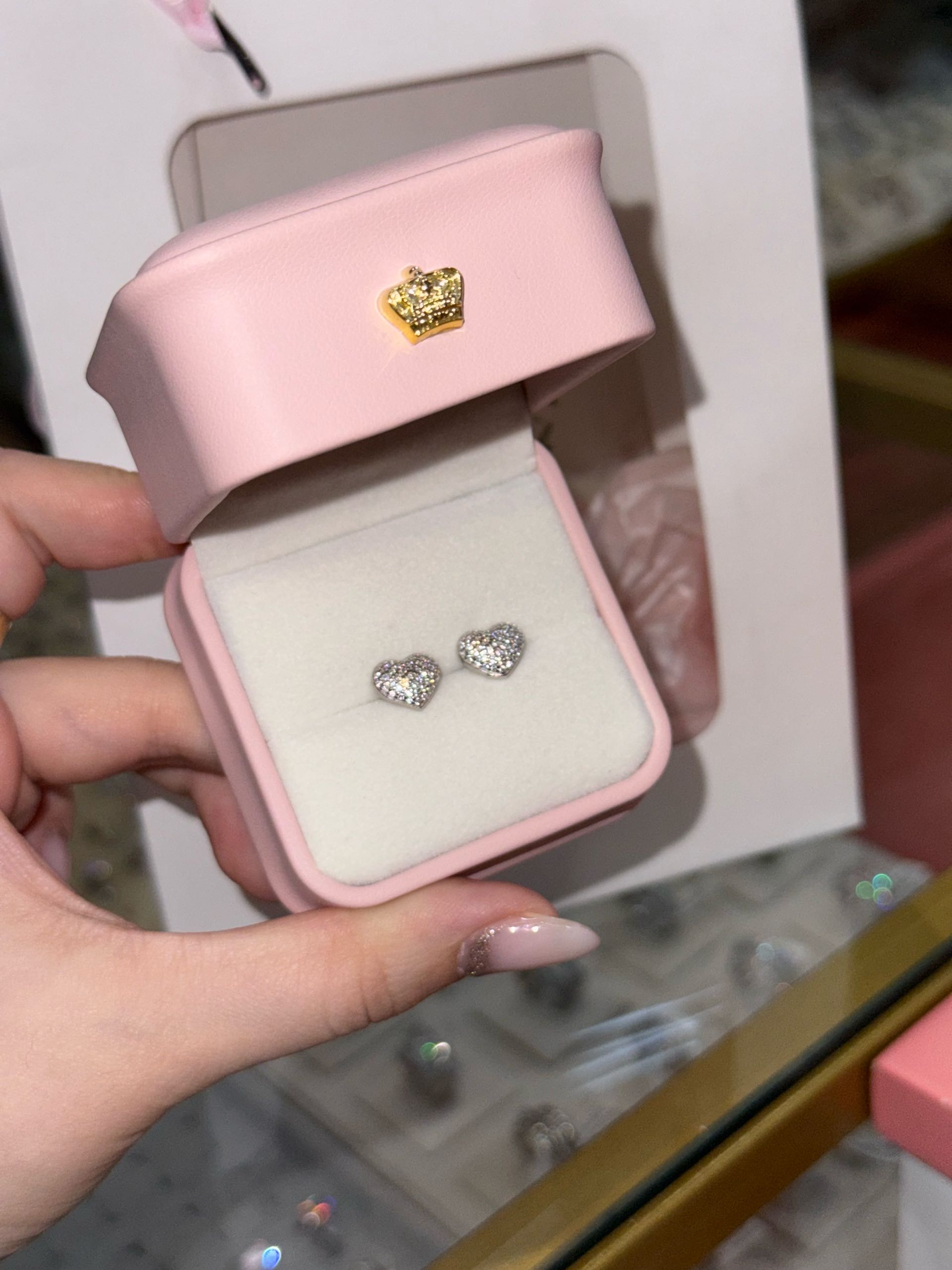 пусеты сердечки