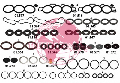 Ремкомплект воздушных крана BEYFREN 60.8004.F